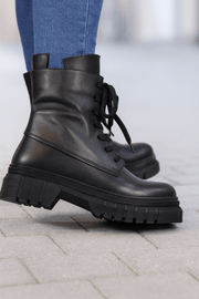 Bocanci Casual Dama din Piele Negre - FAWEGhete damaBigiottos Shoes