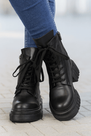 Bocanci Casual Dama din Piele Negre - FAWEGhete damaBigiottos Shoes