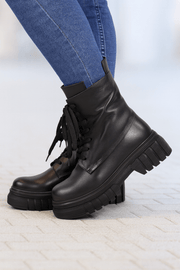 Bocanci Casual Dama din Piele Negre - FAWEGhete damaBigiottos Shoes