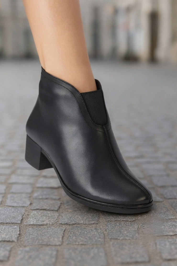 Botine Casual din Piele Box Negre cu Fermoar - OVEGhete damaBigiottos Shoes