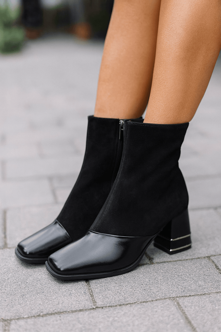 Botine Elegante Dama din Piele Negre - YZZYGhete damaBigiottos Shoes