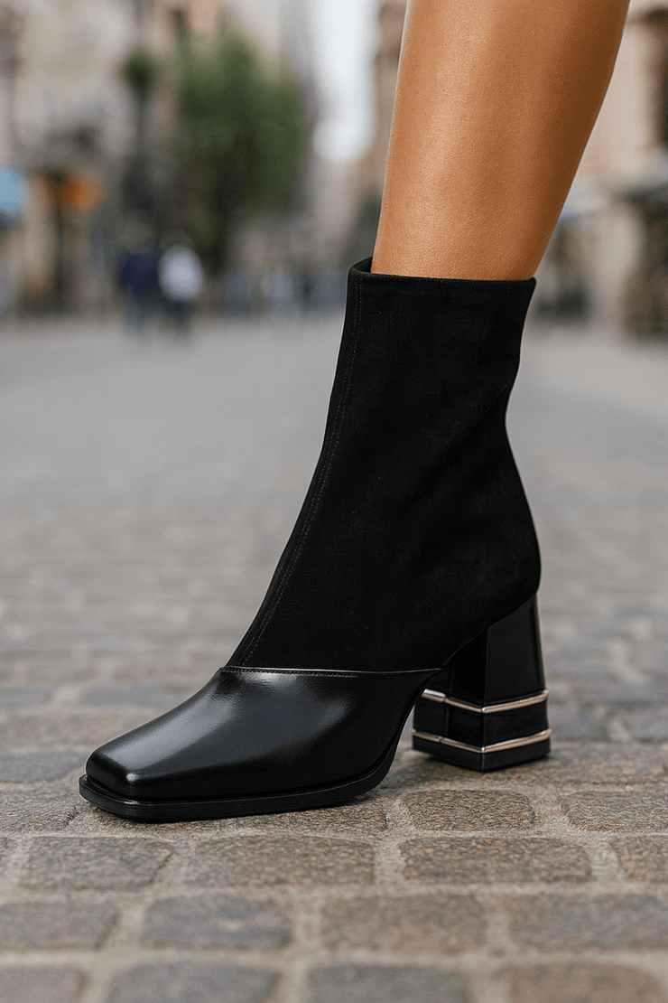 Botine Elegante Dama din Piele Negre - YZZYGhete damaBigiottos Shoes