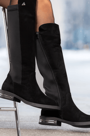 Cizme din Piele Intoarsa Neagra si Strech - NYZCizme damaBigiottos Shoes