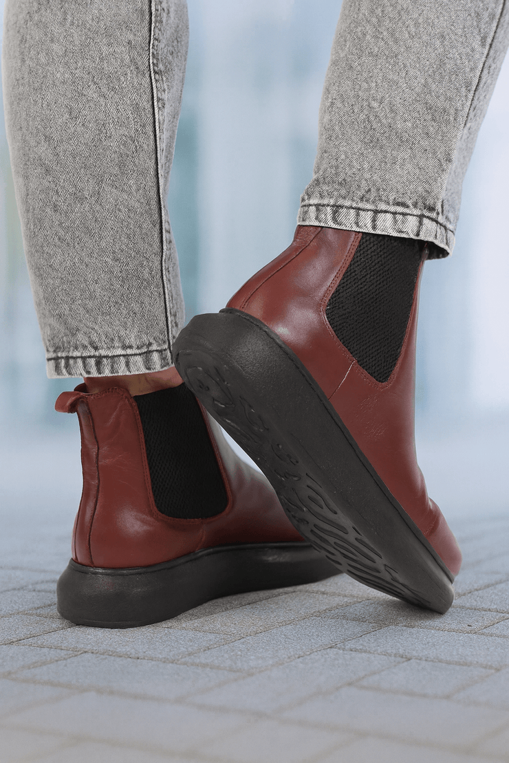 Ghete Casual Barbati din Piele Bordo - VENTROGhete barbatiBigiottos Shoes