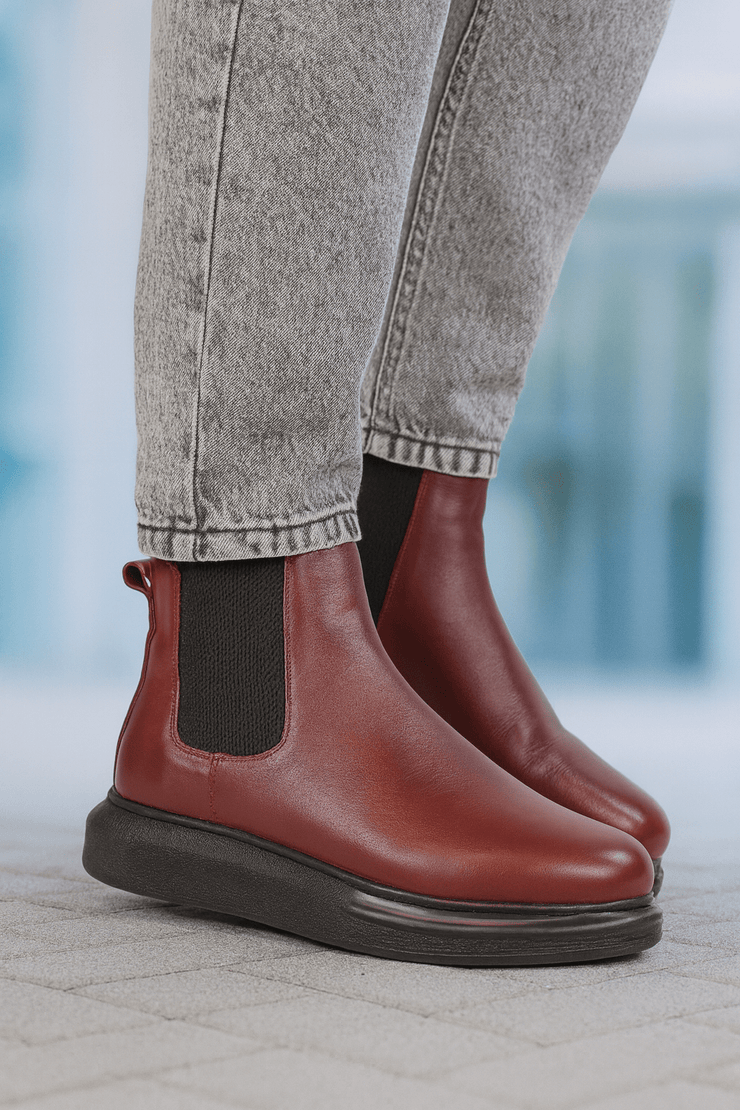 Ghete Casual Barbati din Piele Bordo - VENTROGhete barbatiBigiottos Shoes