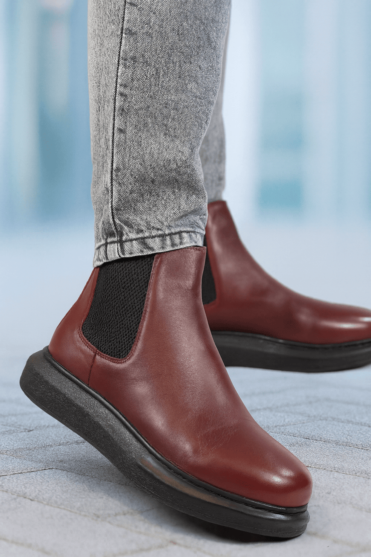 Ghete Casual Barbati din Piele Bordo - VENTROGhete barbatiBigiottos Shoes