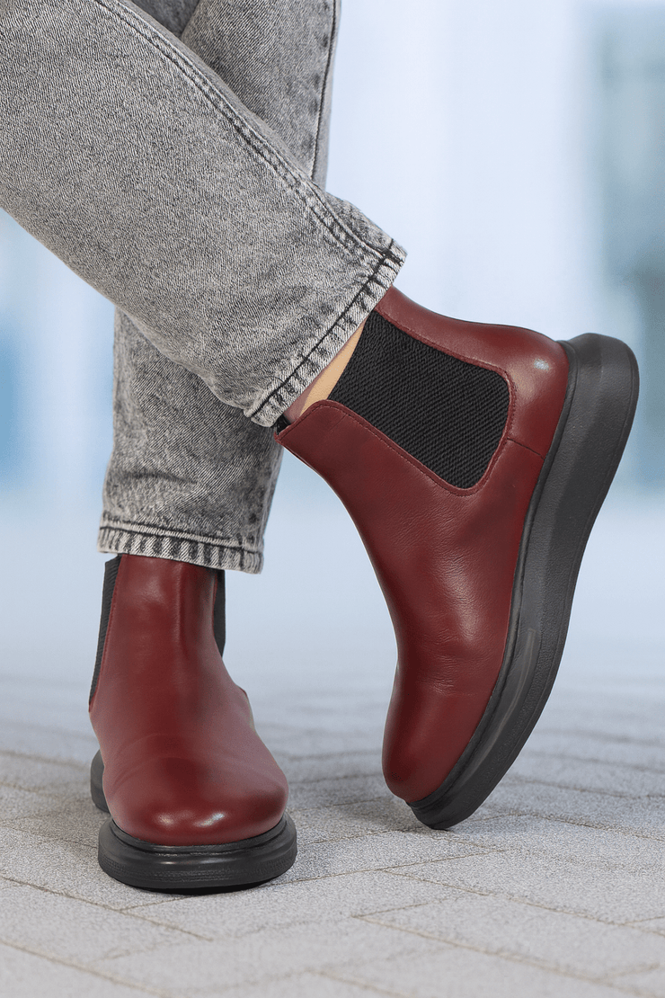 Ghete Casual Barbati din Piele Bordo - VENTROGhete barbatiBigiottos Shoes