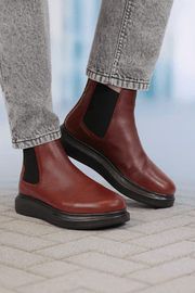 Ghete Casual Barbati din Piele Bordo - VENTROGhete barbatiBigiottos Shoes