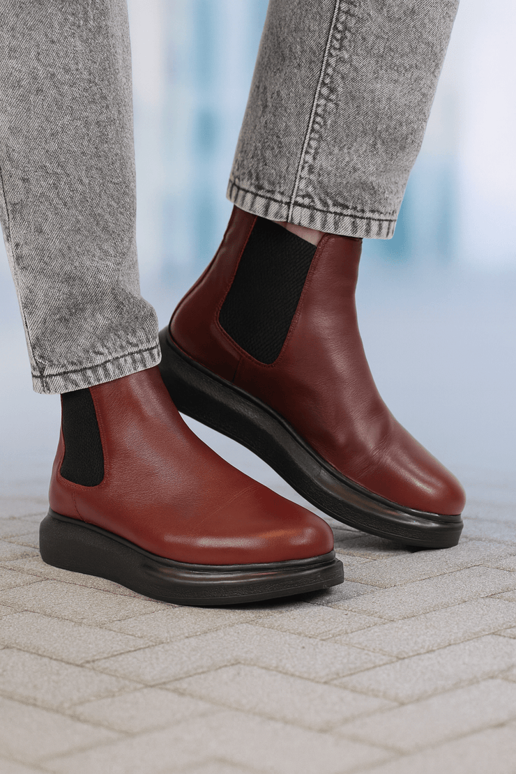 Ghete Casual Barbati din Piele Bordo - VENTROGhete barbatiBigiottos Shoes