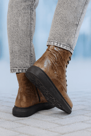 Ghete Casual Barbati din Piele cu Fermoar Maro - GABRIGhete BarbatiBigiottos Shoes