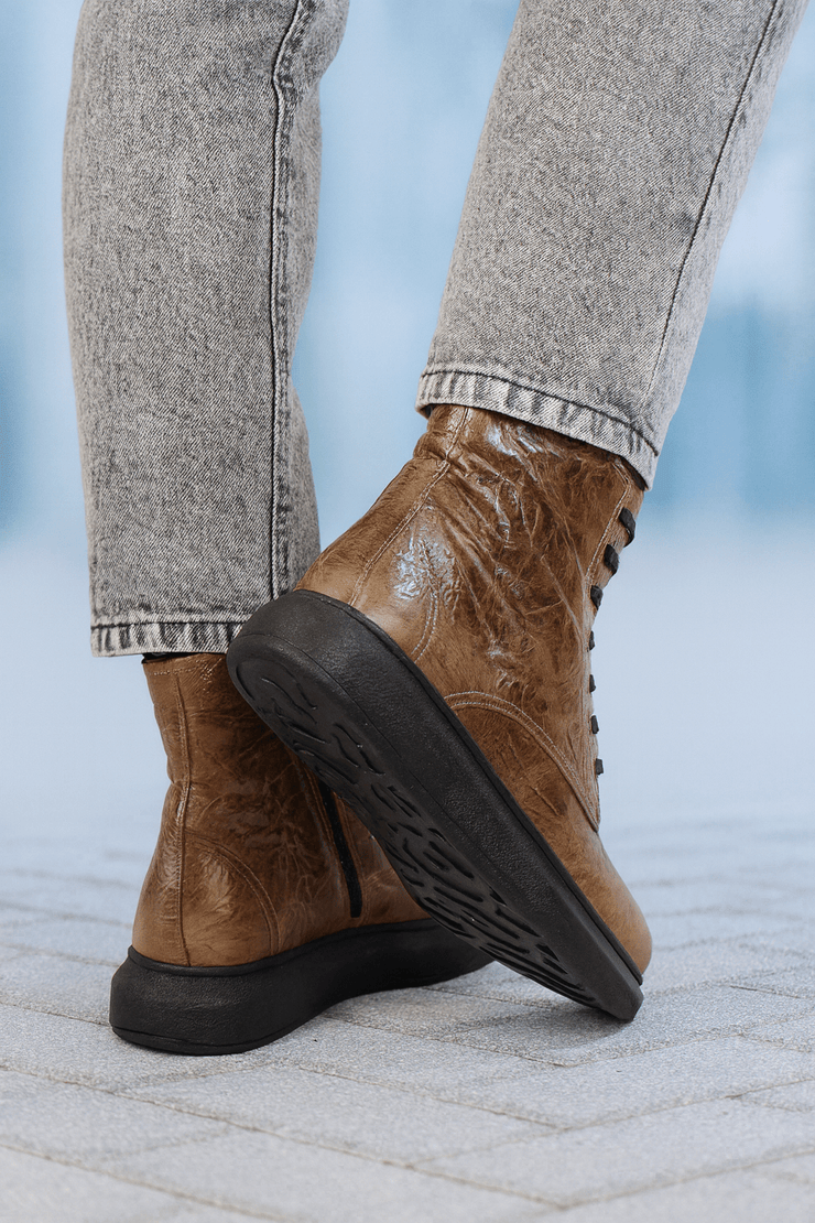 Ghete Casual Barbati din Piele cu Fermoar Maro - GABRIGhete BarbatiBigiottos Shoes