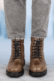 Ghete Casual Barbati din Piele cu Fermoar Maro - GABRIGhete BarbatiBigiottos Shoes