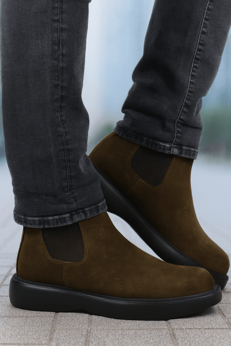 Ghete Casual Barbati din Piele Intoarsa Camel - KIROGhete barbatiBigiottos Shoes