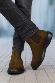 Ghete Casual Barbati din Piele Intoarsa Camel - KIROGhete barbatiBigiottos Shoes