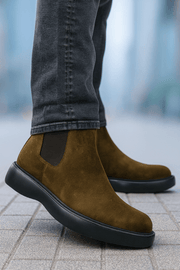 Ghete Casual Barbati din Piele Intoarsa Camel - KIROGhete barbatiBigiottos Shoes