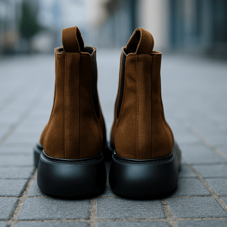 Ghete Casual Barbati din piele Intoarsa Camel - KIROGhete barbatiBigiottos Shoes