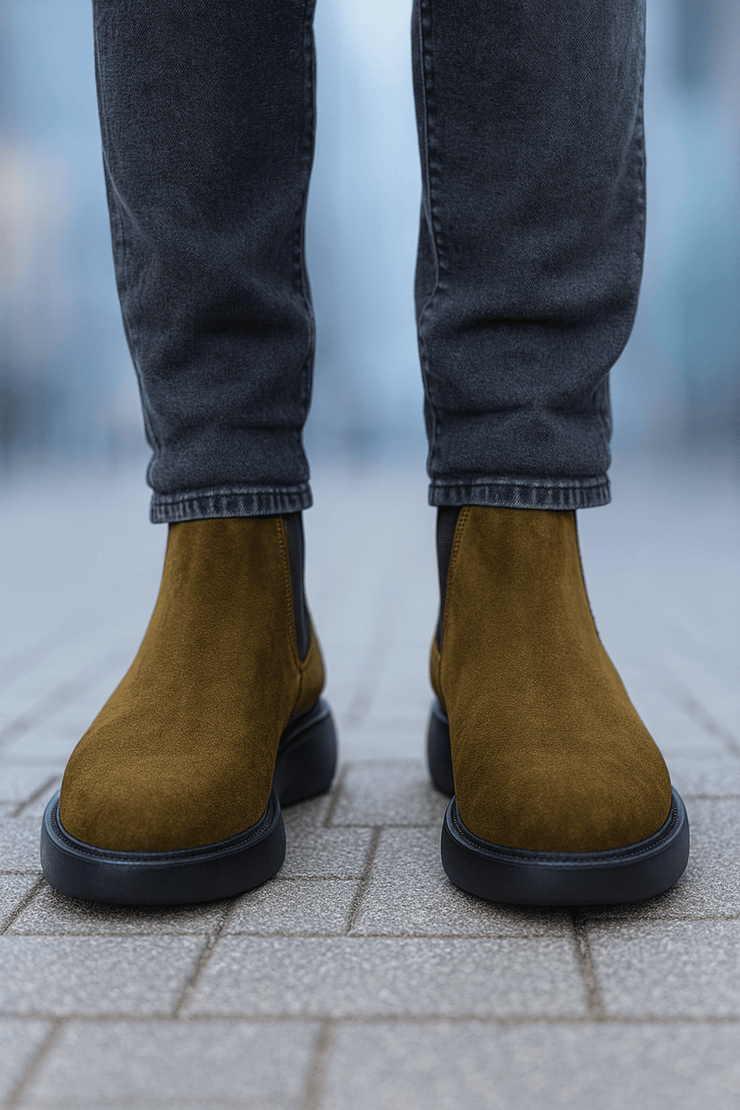 Ghete Casual Barbati din Piele Intoarsa Camel - KIROGhete barbatiBigiottos Shoes