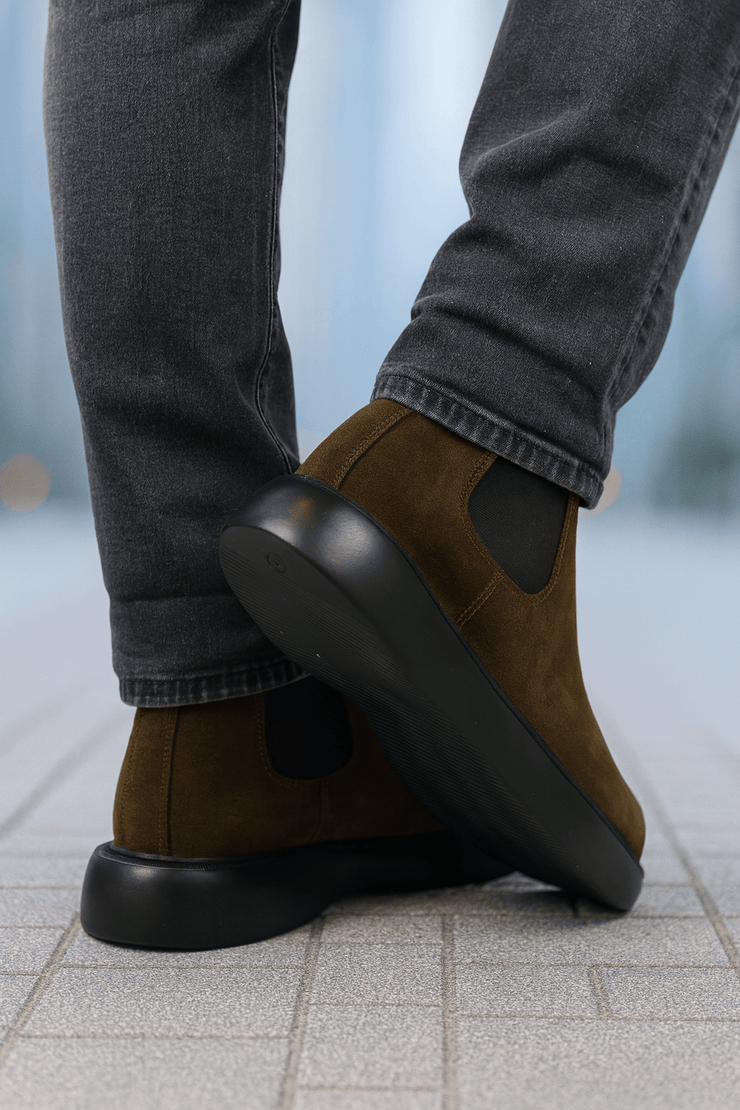 Ghete Casual Barbati din Piele Intoarsa Camel - KIROGhete barbatiBigiottos Shoes