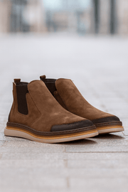 Ghete Casual Barbati din Piele Intoarsa Maro - ZANOGhete barbatiBigiottos Shoes