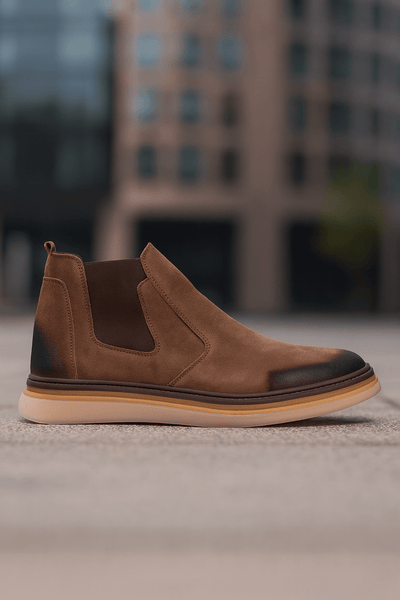 Ghete Casual Barbati din Piele Intoarsa Maro - ZANOGhete barbatiBigiottos Shoes