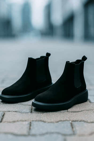 Ghete Casual Barbati din piele Intoarsa Negre - KIRKGhete barbatiBigiottos Shoes