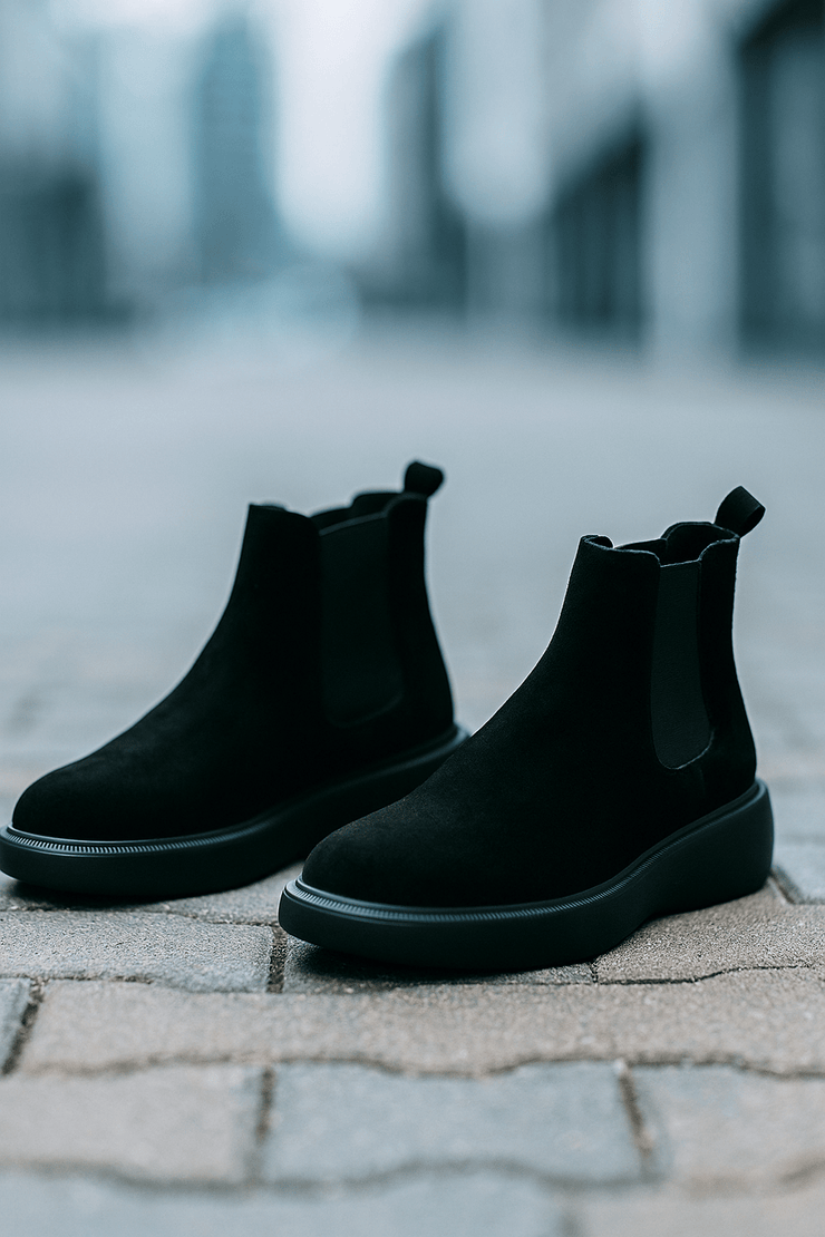 Ghete Casual Barbati din piele Intoarsa Negre - KIRKGhete barbatiBigiottos Shoes