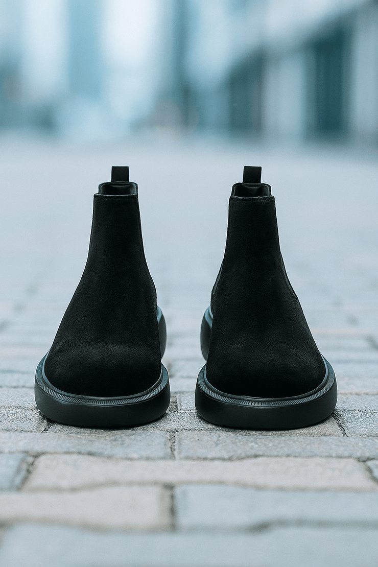 Ghete Casual Barbati din piele Intoarsa Negre - KIRKGhete barbatiBigiottos Shoes