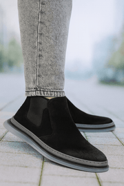 Ghete Casual Barbati din Piele Intoarsa Negre - ZINOGhete barbatiBigiottos Shoes