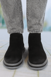 Ghete Casual Barbati din Piele Intoarsa Negre - ZINOGhete barbatiBigiottos Shoes