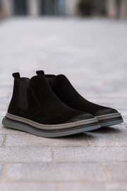 Ghete Casual Barbati din Piele Intoarsa Negre - ZINOGhete barbatiBigiottos Shoes