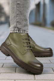 Ghete Casual Barbati din Piele Kaki cu Fermoar - GOZGhete barbatiBigiottos Shoes