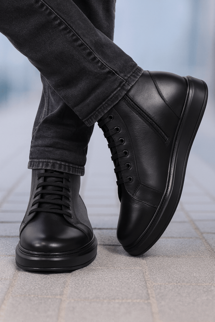 Ghete Casual Barbati din Piele Negre - BENIGhete BarbatiBigiottos Shoes