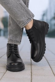 Ghete Casual Barbati din Piele Negre cu Fermoar - GOXGhete barbatiBigiottos Shoes