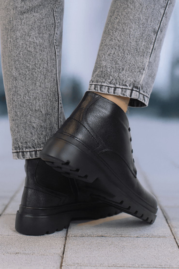 Ghete Casual Barbati din Piele Negre cu Fermoar - GOXGhete barbatiBigiottos Shoes