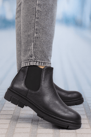 Ghete Casual Barbati din Piele Negru - VENTOGhete BarbatiBigiottos Shoes