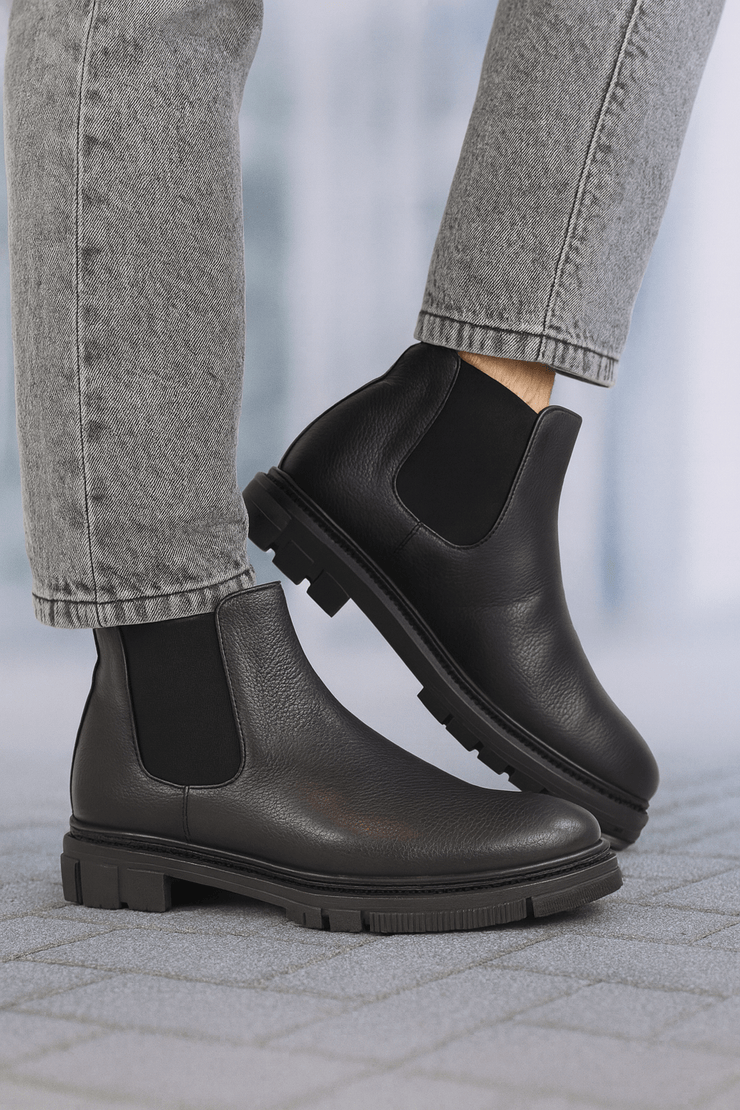 Ghete Casual Barbati din Piele Negru - VENTOGhete BarbatiBigiottos Shoes