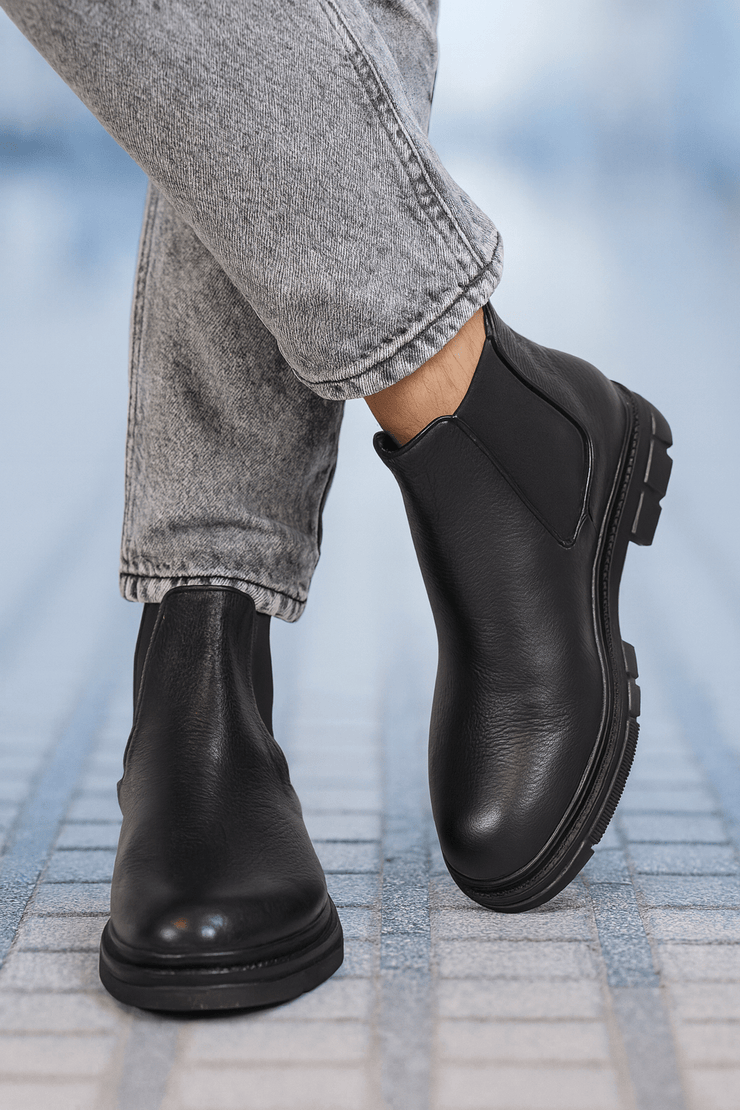 Ghete Casual Barbati din Piele Negru - VENTOGhete BarbatiBigiottos Shoes