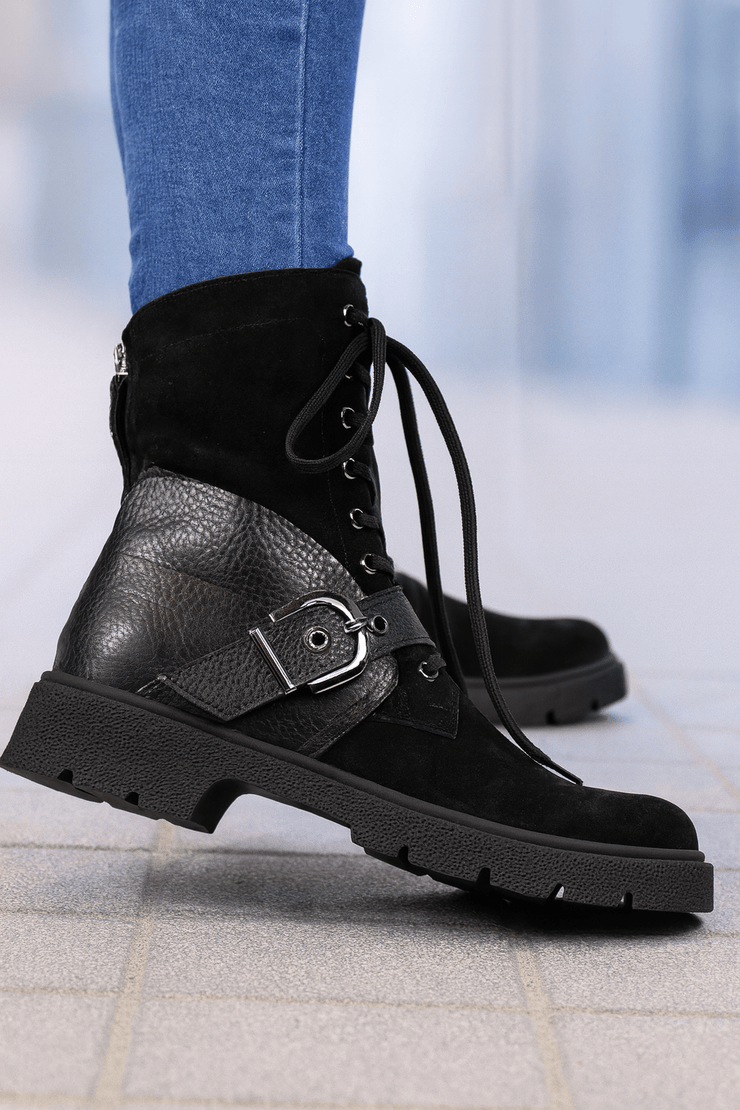 Ghete Casual Dama din Piele cu Catarama - LYAGhete damaBigiottos Shoes