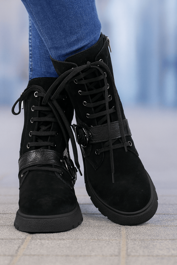 Ghete Casual Dama din Piele cu Catarama - LYAGhete damaBigiottos Shoes