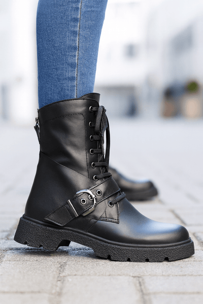 Ghete Casual Dama din Piele cu Catarama - LYNGhete damaBigiottos Shoes