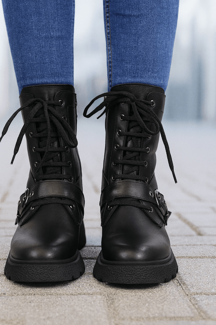 Ghete Casual Dama din Piele cu Catarama - LYNGhete damaBigiottos Shoes