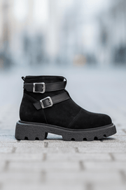 Ghete Casual Dama din Piele cu Catarame Negre - TRYZZGhete damaBigiottos Shoes