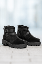 Ghete Casual Dama din Piele cu Catarame Negre - TRYZZGhete damaBigiottos Shoes