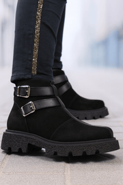 Ghete Casual Dama din Piele cu Catarame Negre - TRYZZGhete damaBigiottos Shoes