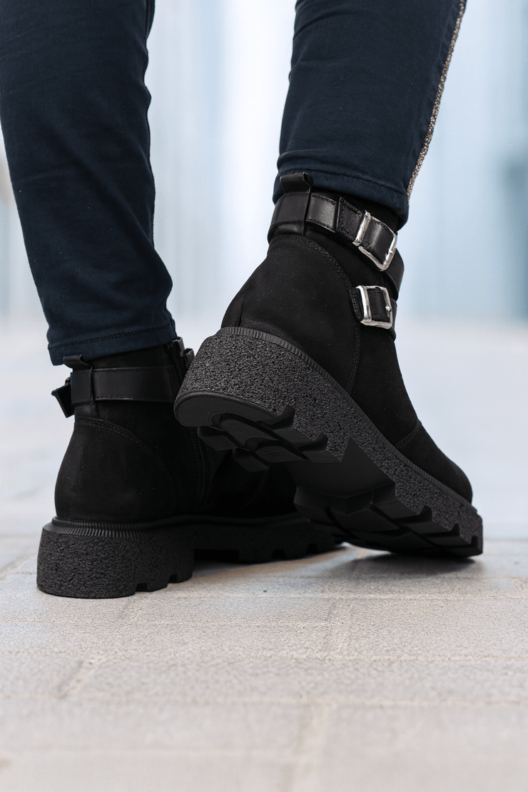 Ghete Casual Dama din Piele cu Catarame Negre - TRYZZGhete damaBigiottos Shoes