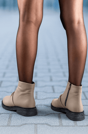 Ghete Casual Dama din Piele Gri cu Accesoriu - ENYGhete damaBigiottos Shoes