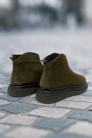 Ghete Casual Dama din Piele Intoarsa Verde - COLEGhete damaBigiottos Shoes