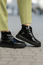 Ghete Casual Dama din Piele Lac Negre - CARAGhete damaBigiottos Shoes
