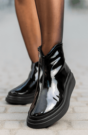 Ghete Casual Dama din Piele Lac Negre - CARAGhete damaBigiottos Shoes