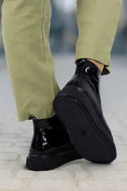 Ghete Casual Dama din Piele Lac Negre - CARAGhete damaBigiottos Shoes